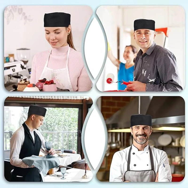 Chef Hat Restaurant Kitchen Baker Catering Cooking Cap Women Men Food Service Working Cap Mesh Top Cap Uniform Cooker Hat