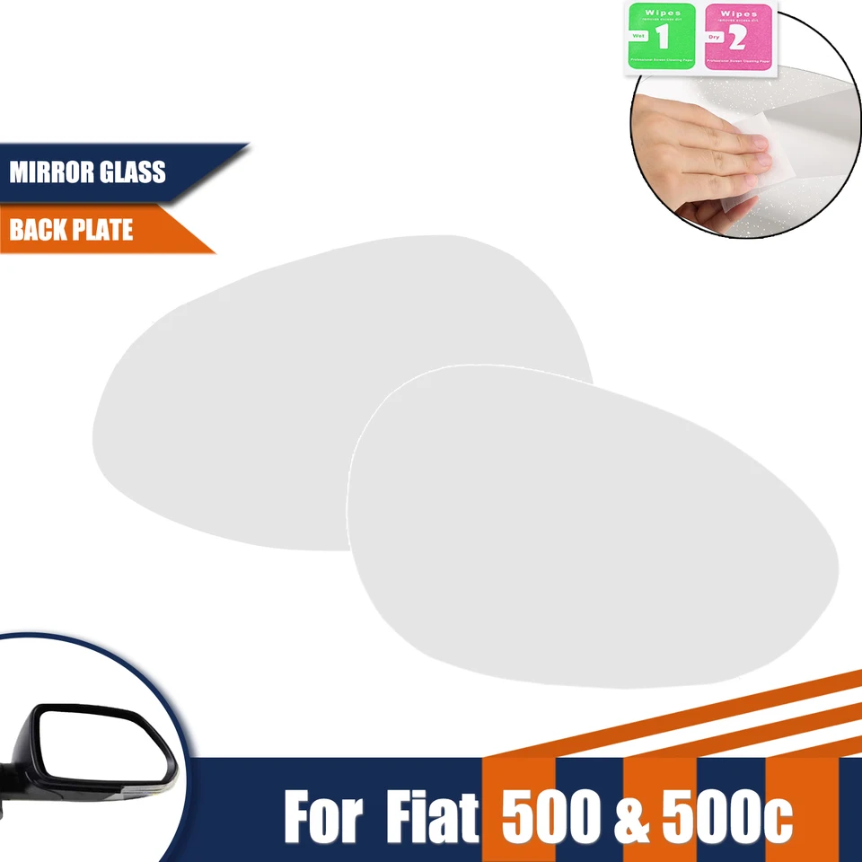 Vetro A Specchio Sostitutivo Per Fiat 500 E 500C (2007-2023), Specchietto Laterale Lente Retrovisore Riscaldato, Impermeabile, Antiriflesso, Ampia Visuale, Lato Sinistro