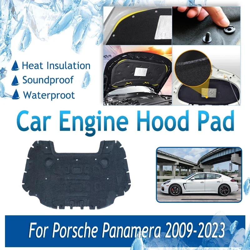 Car Engine Hood Pad For Porsche Panamera 970 971 G1 G2 2009~2023 Soundproof Cover Front Engine Sound Insulation Auto Accessories