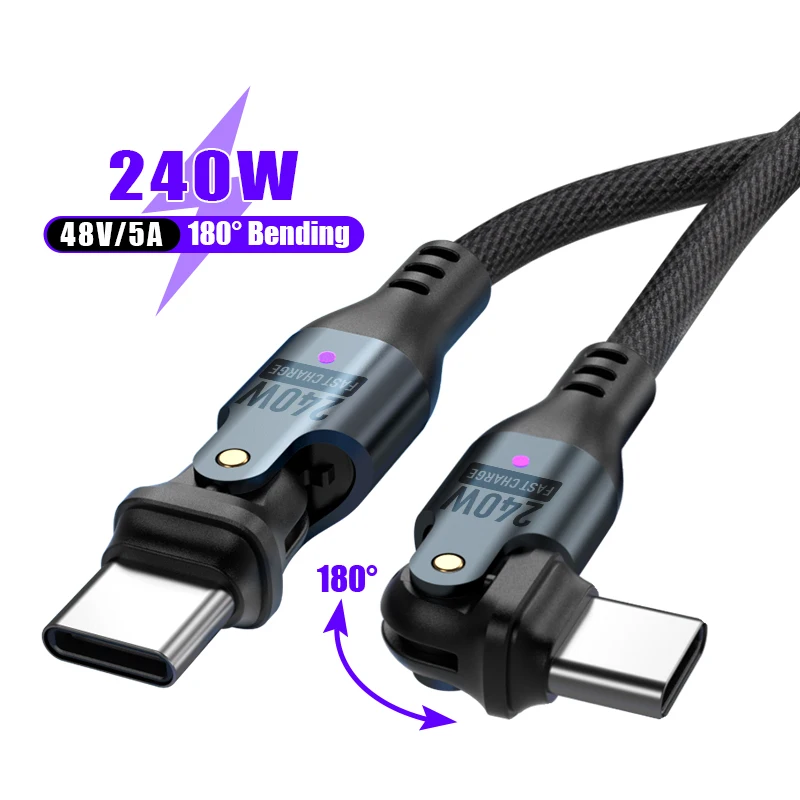 ตัวเลือกสินค้า สายชาร์จ USB-C หมุนได้ พร้อมไฟแสดงสถานะ