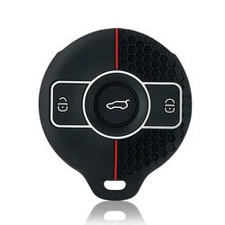 Premium Car Key Case Cover Holder Shell Protector for Mercedes Benz SMART Fortwo BRABUS (Black)