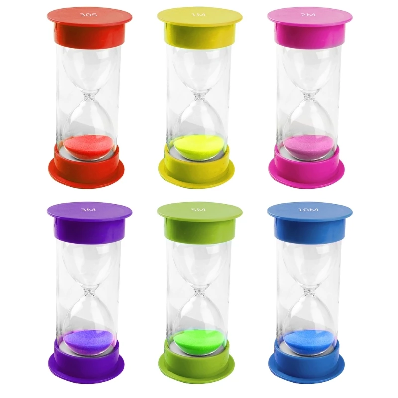 2025 New 6Pcs/Set Hourglass 30S/1/2/3/5/10-Minutes Sand Timer Sand Clock Desktop-Ornaments Children Kid Gift Home Decorations 3