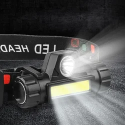 Rechargeable Waterproof LED Headlamp with Magnetic Lightweight Design, Adjustable Brightness (101 black smooth cup)