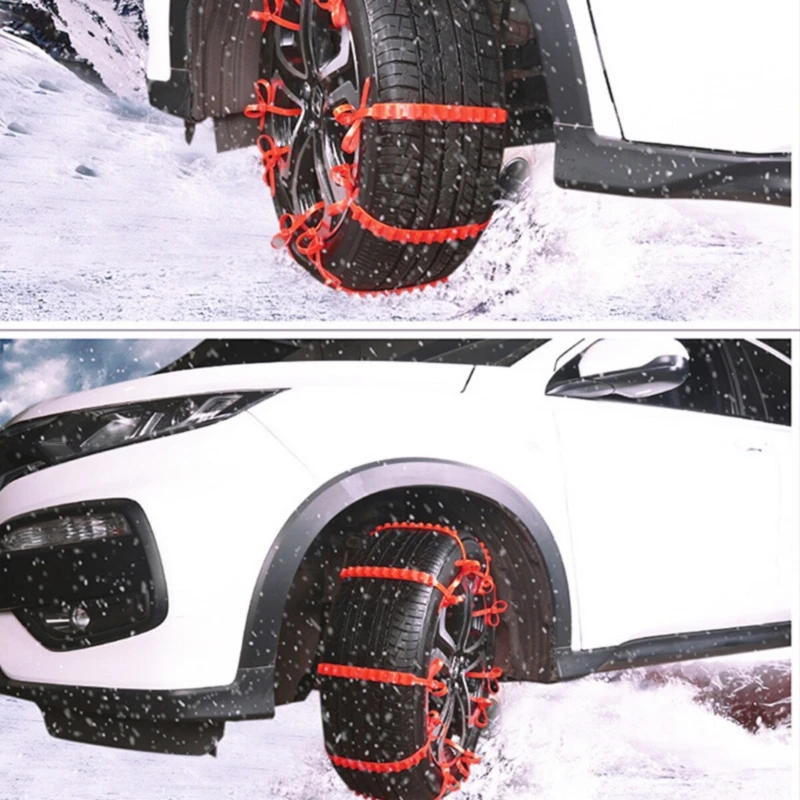 10PCS Car Plastic Anti-slip Chain Tire Anti-slip Ties Snow Mud Emergency Chain Cars Universal Lockout Artifact,tire chains