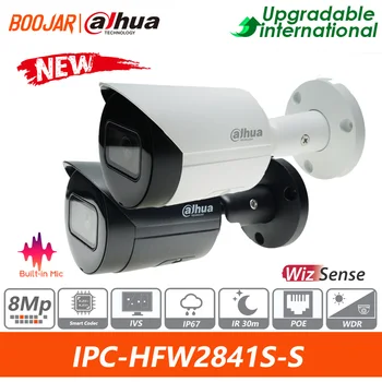 Dahua Original IPC-HFW2841S-S 8MP IR Fixed-focal Bullet WizSense Network Camera Support  VehicleAnd Human Detection Built In MIC 1