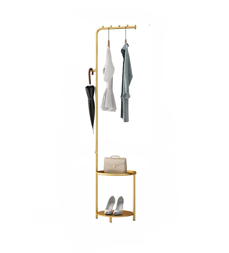 

Coat Rack Floor Nordic Hanger Bedroom Light Luxury Home Living Room Hanging Clothes Simple Modern Bag with Tray