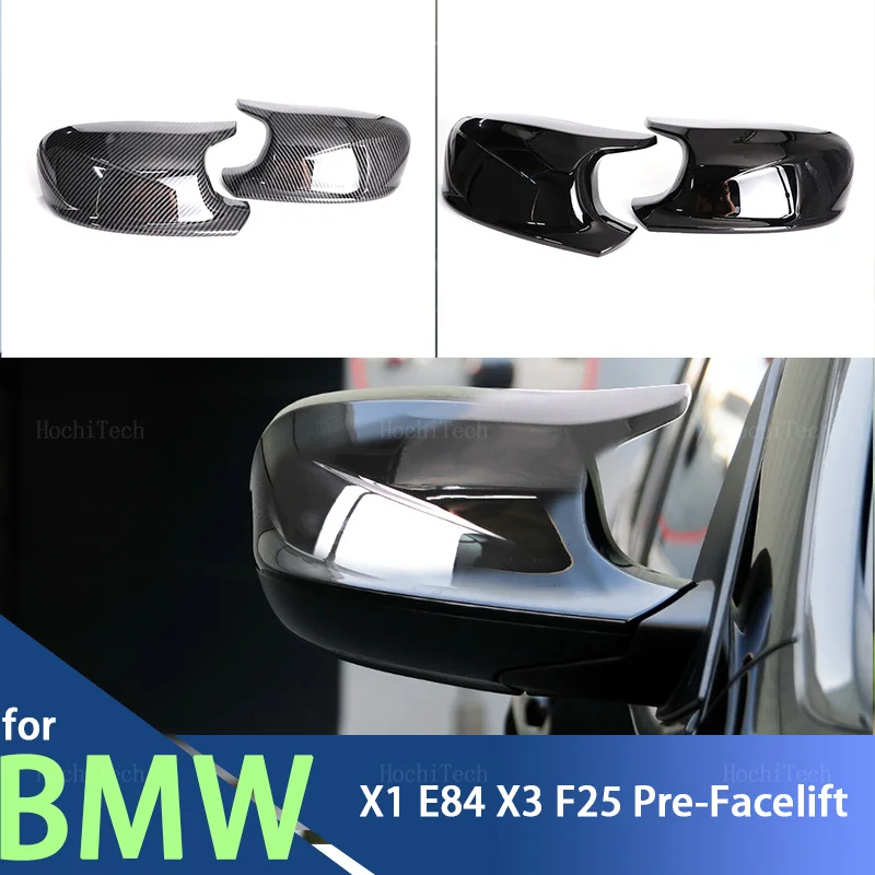 

Зеркальные обложки для BMW X3 F25 X1 E84 Pre-LCI 2009 2010 2011 2012 2013, обновите стиль M, зеркальные обложки, зеркальные обложки из углеродного волокна, яркие черные колпачки