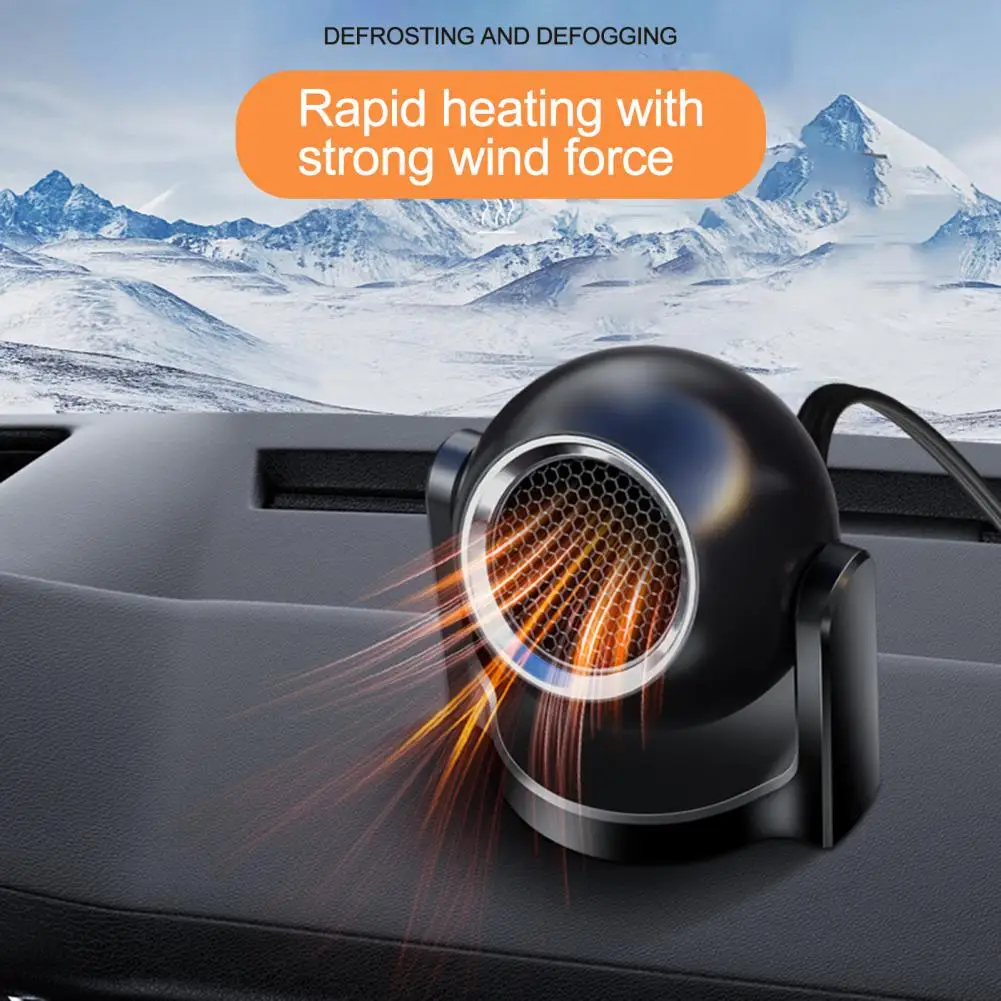 

12V Portable Car Heater 120w Electric Heating Fan Dryer Windshield Defogger Defroster 360 Degree Auto Rotation Heater