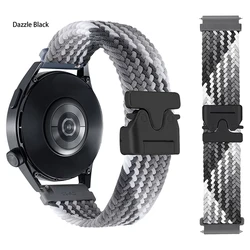 Braided Nylon Parachute Buckle Watch Strap Bracelet - 1pcs 22mm (Dazzle Black)
