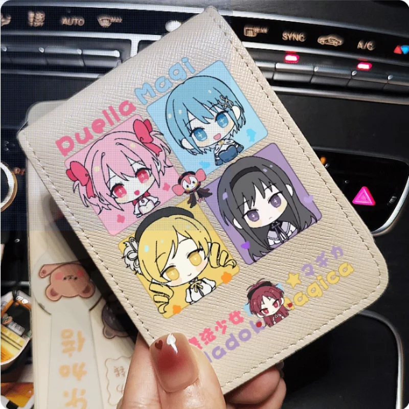 Puella Magi Madoka Magica Anime Kaname Madoka Wallet Fold Bag Multi Card Coin Pocket Photoes Holder Fashion Kids Wallets Gift