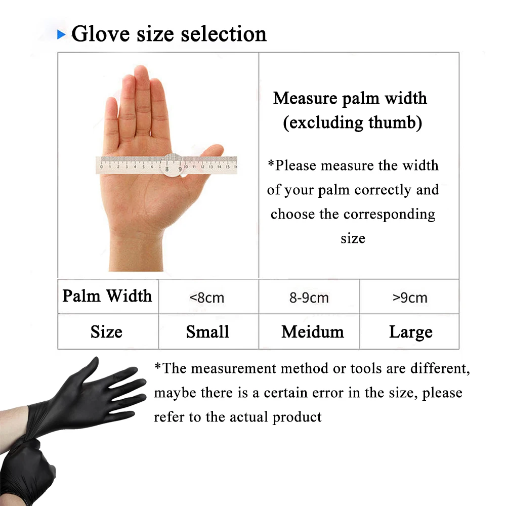 Gants nitrile jetables taille M vus de dessus, texture lisse et couleur beige uniforme.