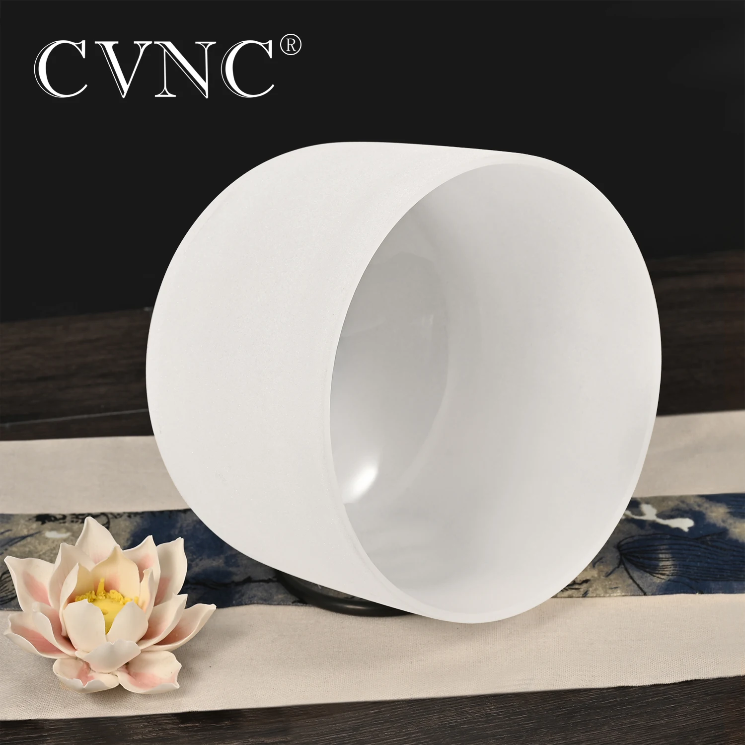 CVNC 10 Inch Frosted Quartz Chakra Crystal Singing Bowl C/D/E/F/G/A/B Any One Note for Hypertension meditation singing bowl