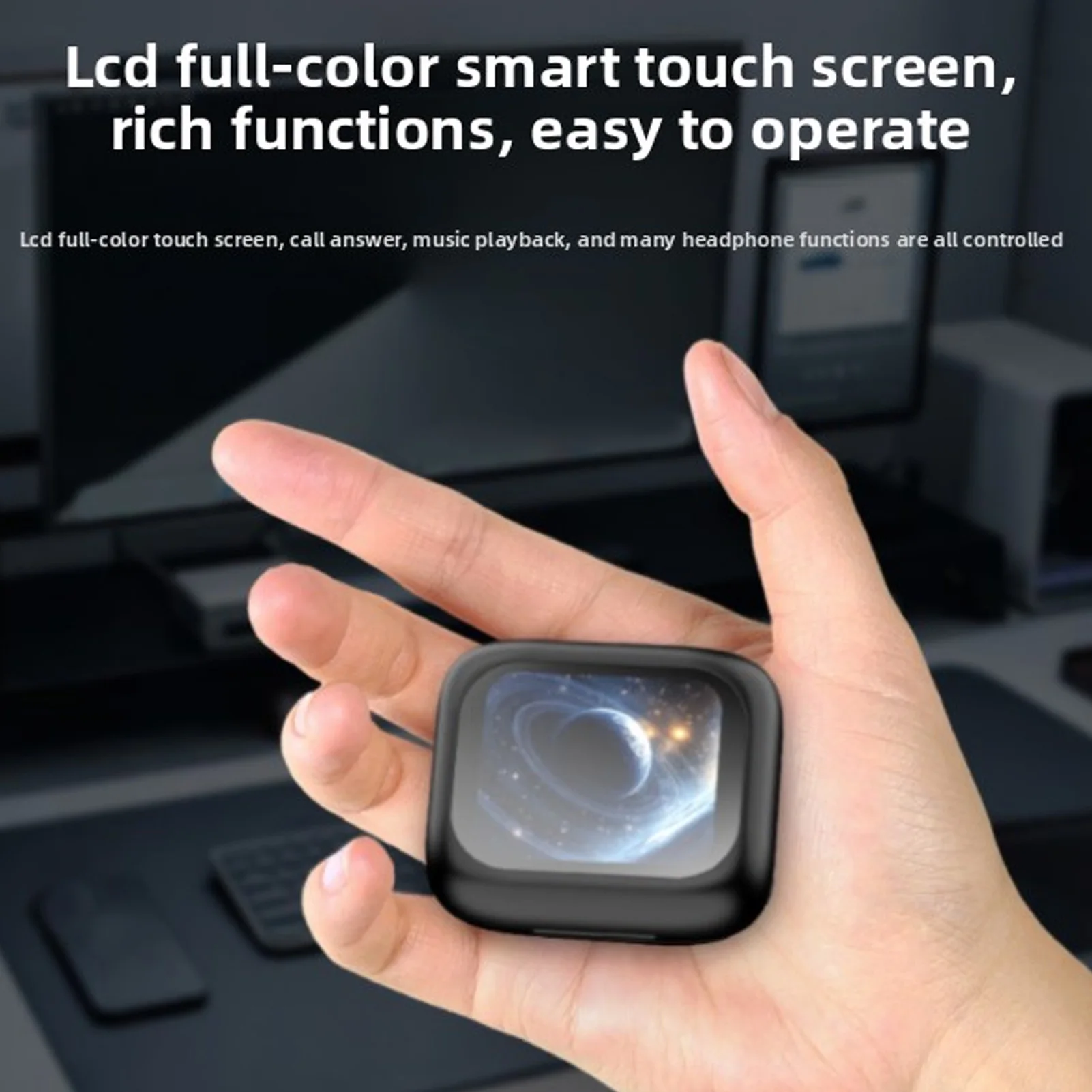 Wireless Earbuds with HiFi Surround Sound and LCD Touch Screen