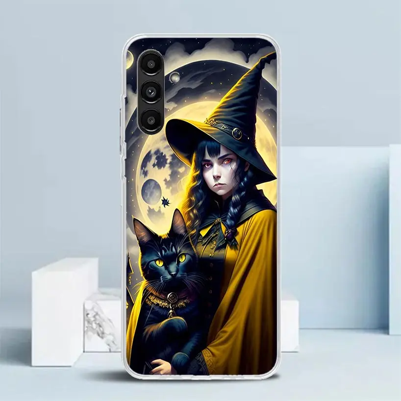 Spooky Black Kitten & Pumpkin Halloween Phone Case