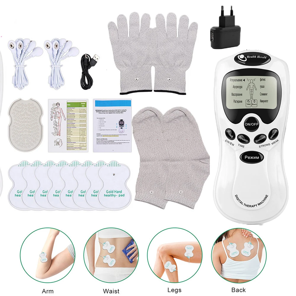 

Tens Unit Electrical Muscle Stimulator EMS Body Acupuncture Slimming Massager 16 Pads Digital Therapy for Back Neck Health Care