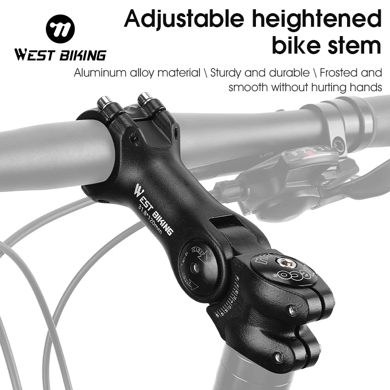 

WEST BIKING MTB Road Bike Adjustable Stem Bicycle Handlebar Stem 31.8mm /25.4mm Ultralight Aluminum Alloy Bike Stem Riser Parts
