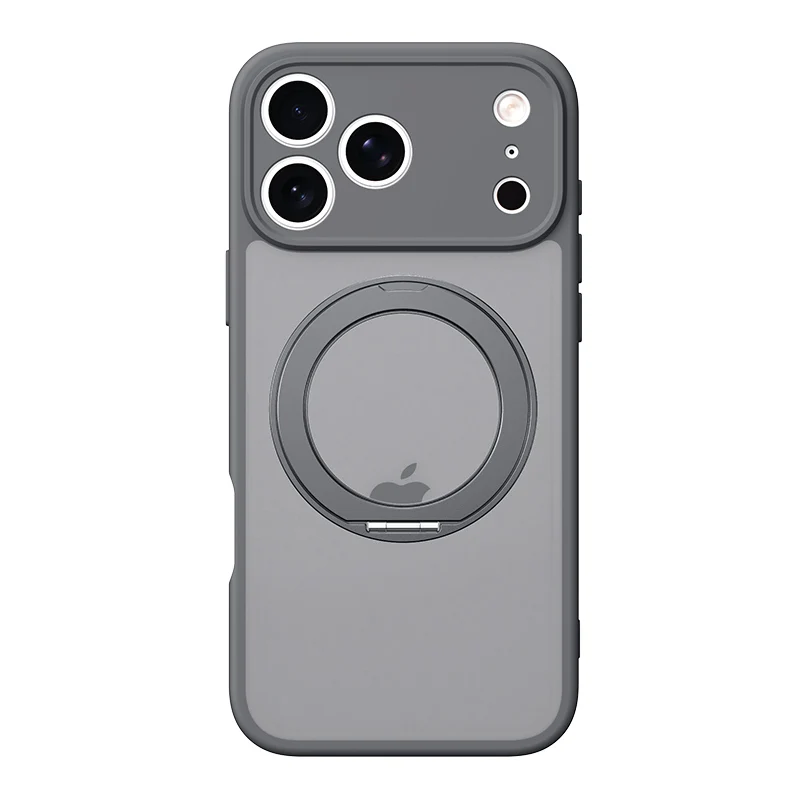 360° Rotating Magnetic Stand Case with Stress Relief Ring and Full Lens Cover