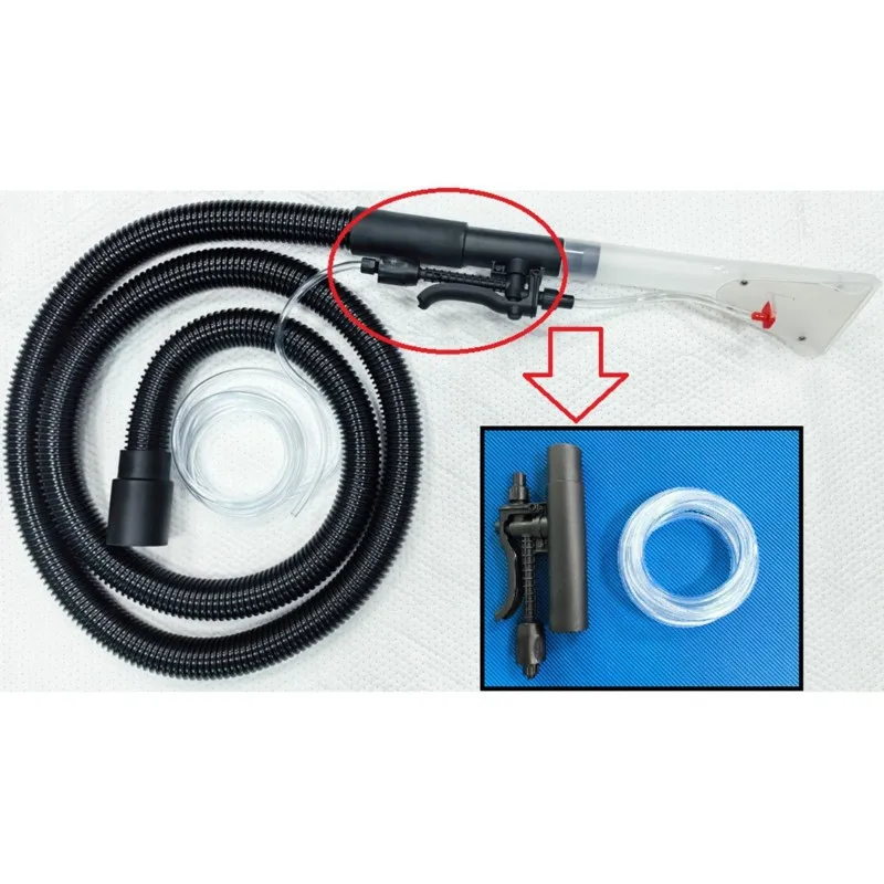 카펫 소파 기계용 2.5M 물 파이프 키트가 포함된 AB34-35MM 진공 스프링클러 컨트롤러, 투명 스크레이퍼 헤드 청소 도구