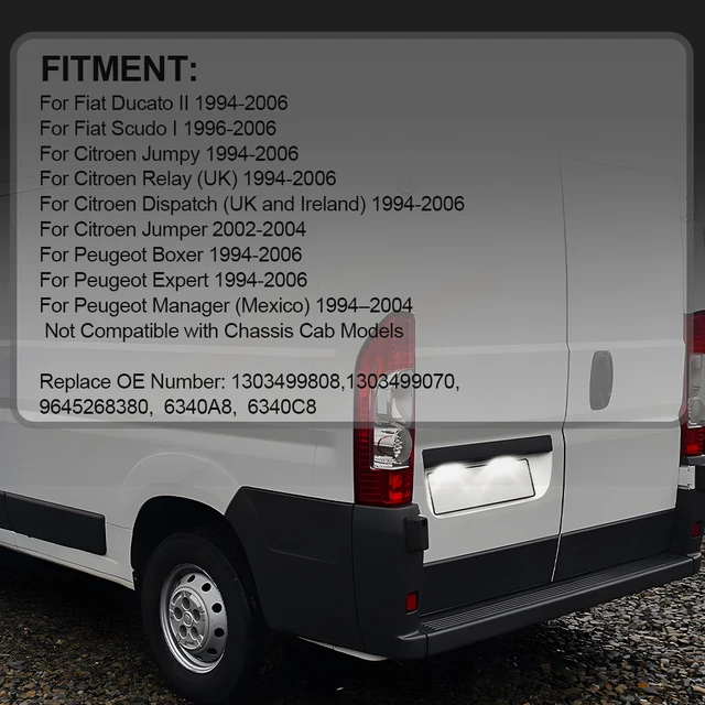 Phare De Plaque D’Immatriculation Pour Daily, Ducato, Jumper, Boxer | Modèle Caisson 2000-2005