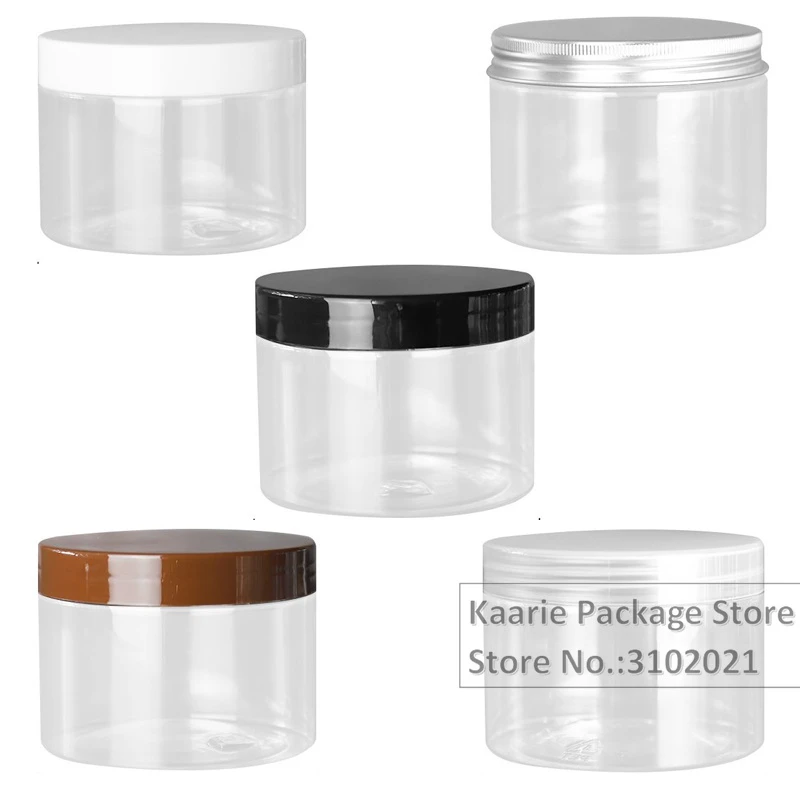 een andere Handboek Middelen 200ml 250ml 300ml 200g 250g 300g White Black Brown Transparent Lid Cover  Clear Empty Packaing PET Plastic Jar Pot Containers|Refillable Bottles| -  AliExpress