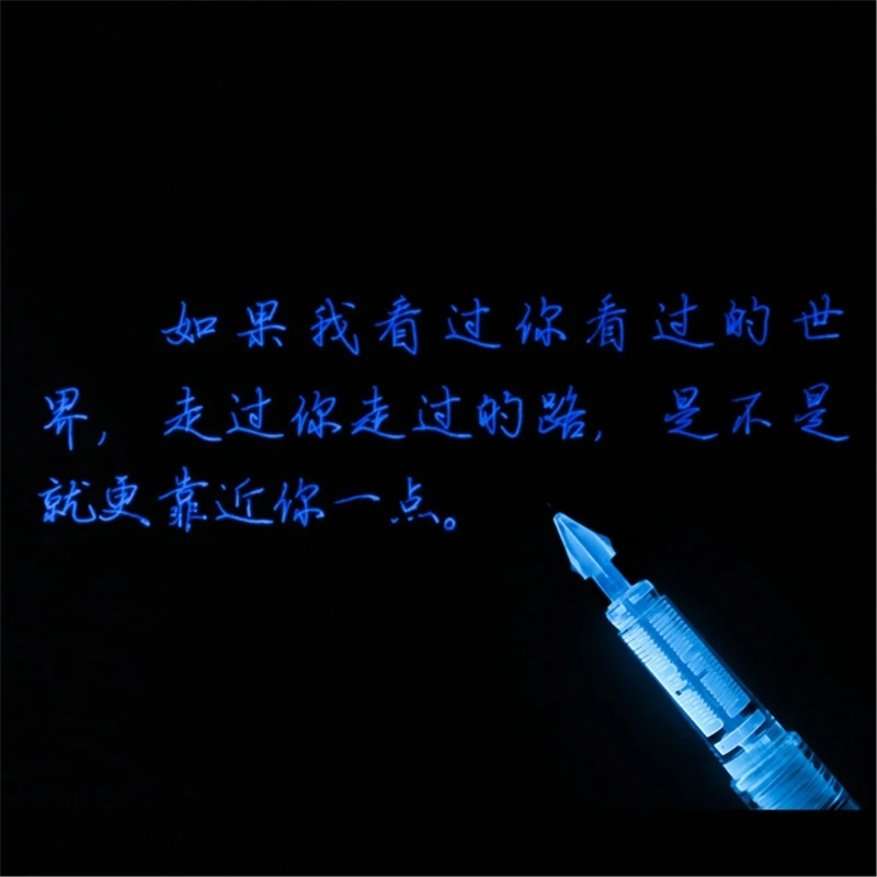 분수 유리 딥 펜 크리에이티브 형광 잉크 UV 라이트 선물 문구 용 18ml 비 탄소 매직 보이지 않는 잉크