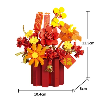 Eternal New Year Flower Bouquet Bonsai Potted Plant Micro Building Blocks Model Home Decoration Toy For Kid Birthday Gift﻿ ﻿ 8