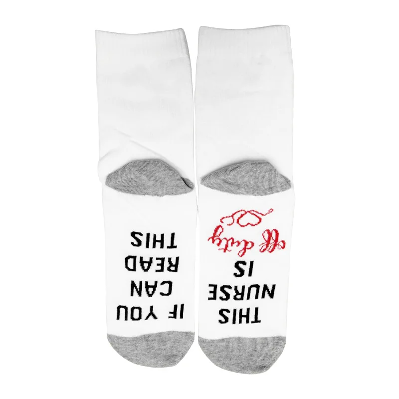 IF YOU CAN READ THIS, THIS NURSE TEACHER IS OFF DUTY - Gift for Men Husband His Funny Socks Cotton Housewarming HBD Present
