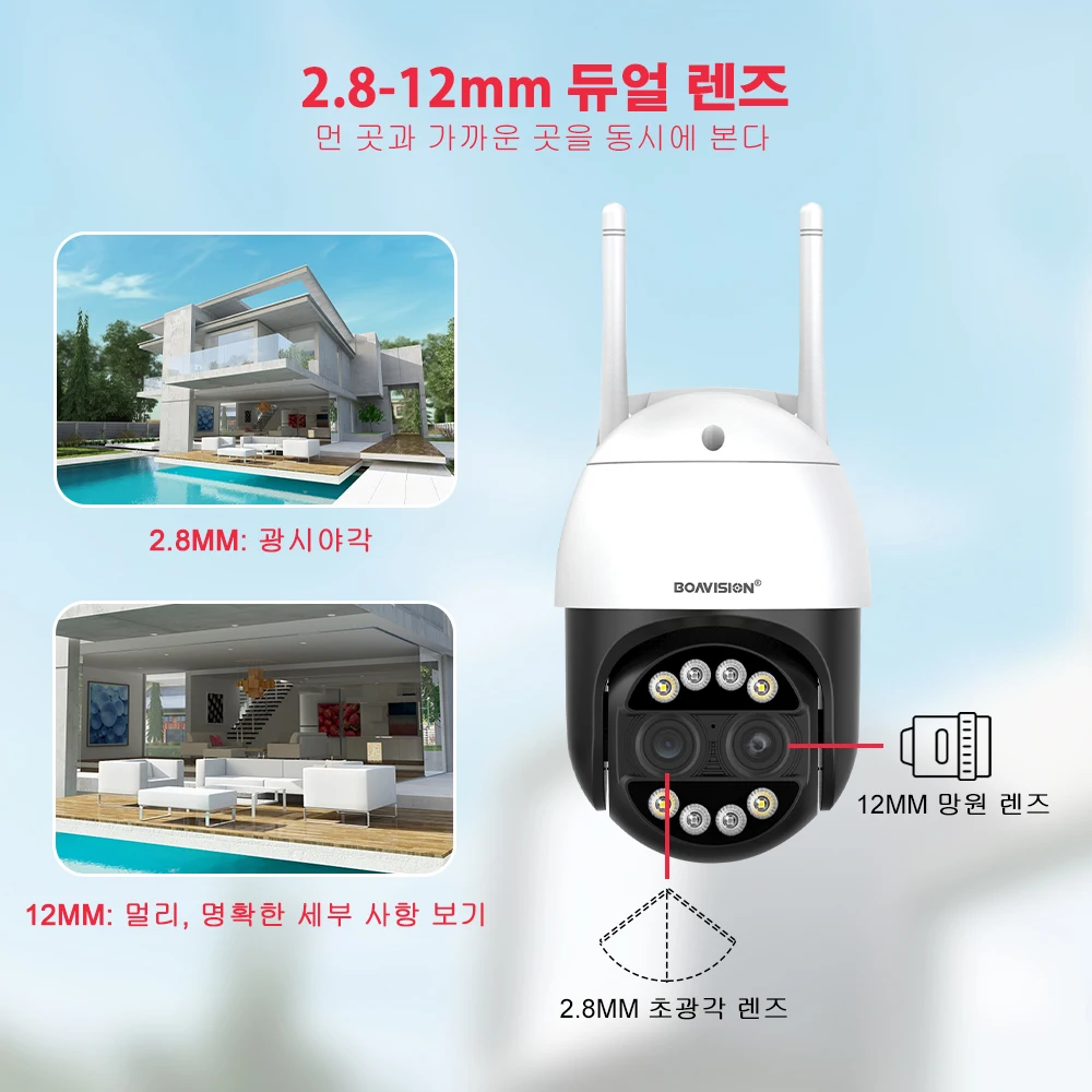   2.8mm-12mm Wifi IP ī޶ ǿ 8MP 4MP 8X  AI ü  ڵ     Onvif  ī޶