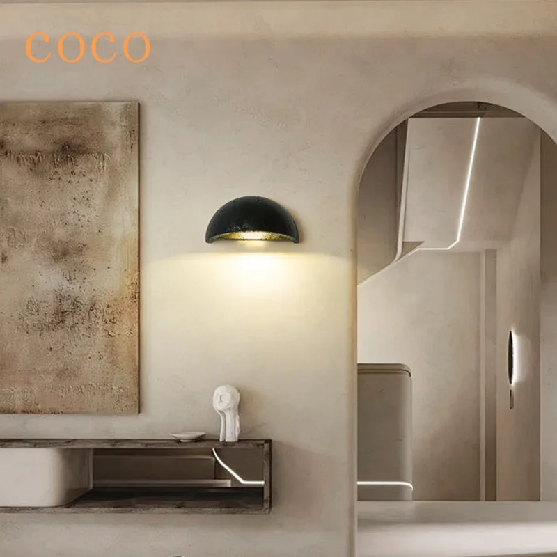 Round Circle Wall Lamp Corridor Sconce Retro Bedroom Bedside Decor