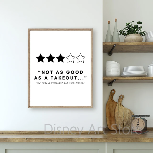5 Stars Would Eat Here Again Art Prints Funny Kitchen Quotes Poster Mums Kitchen  Decoration Canvas