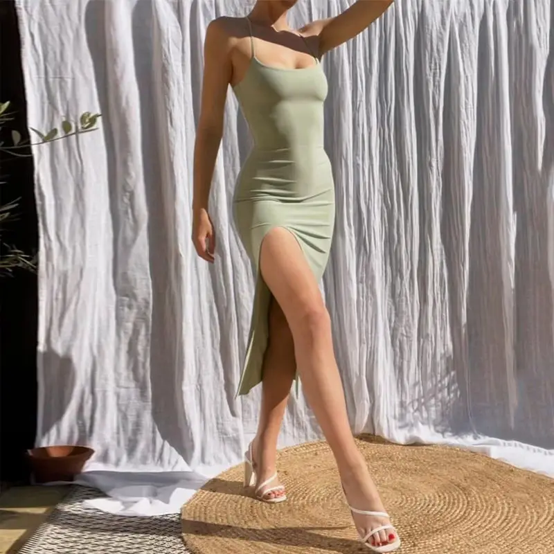 

Euramerican Sexy Dress Women Spaghetti Strap Dresses C Female High Waist Sheath Club Dress Short Summer Mini Sleeveless Vestidos
