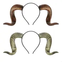 Realistic Goat Horn Hairhoop Roleplay Headpiece With Detachable Band Halloween Costume Accessory Festival Headpiece