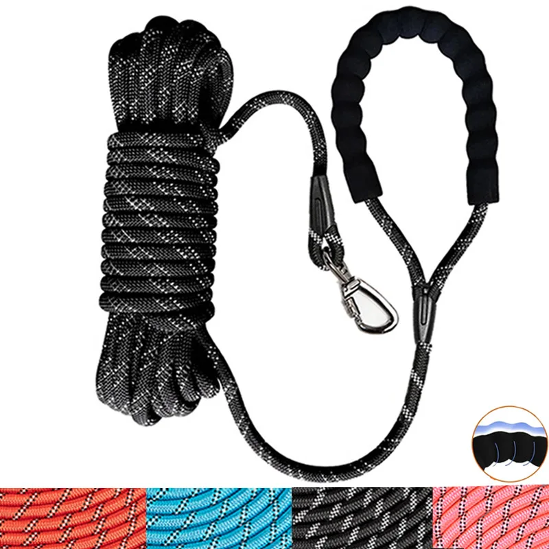 15/10/5/3m Dogs Training Leash Reflective Lockable Hook Dog Leash with Soft Handle Pet Leash for Small Medium Large Dog Training