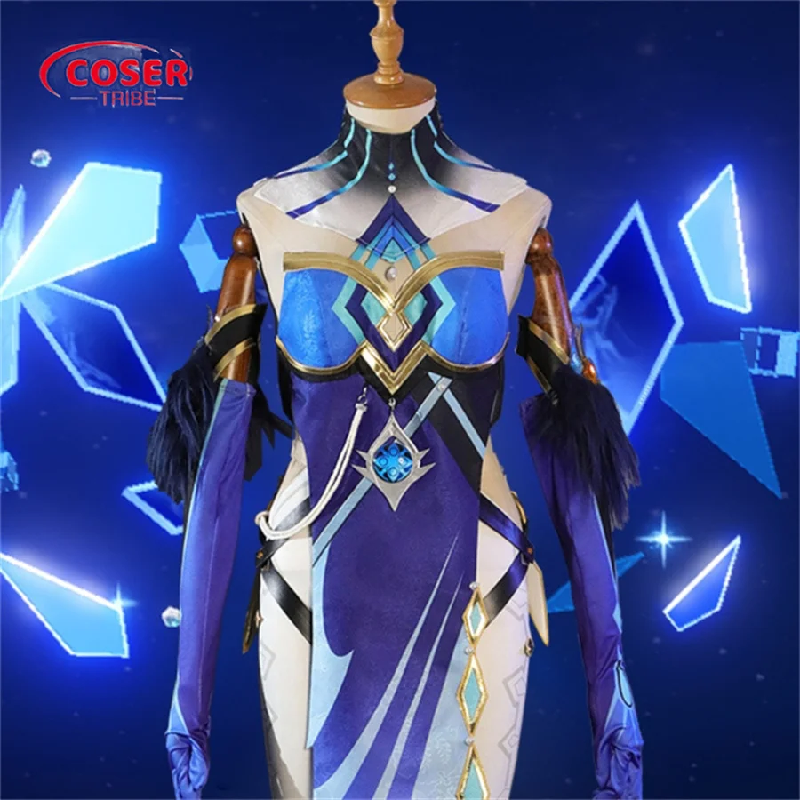 

COSER TRIBE Аниме игра Genshin Impact LadyoftheJadeChamber Хэллоуин Карнавал ролевой косплей костюм полный комплект
