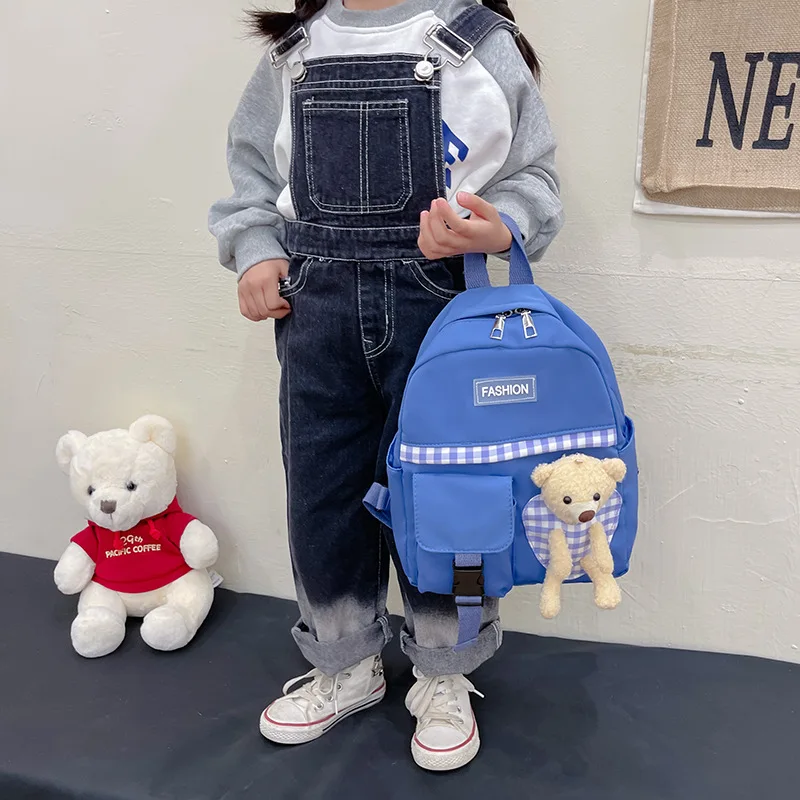 New Children's Backpack Cute Fashion Bear Lightweight Backpack for Kindergarten Boys and Girls Cartoon Leisure School Bags