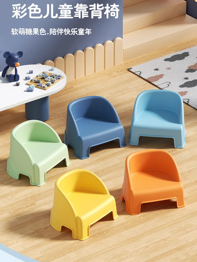 Portable chairs for kids Space saving furniture Kindergarten Plastic chair for kids Antislip desk chair girls Children