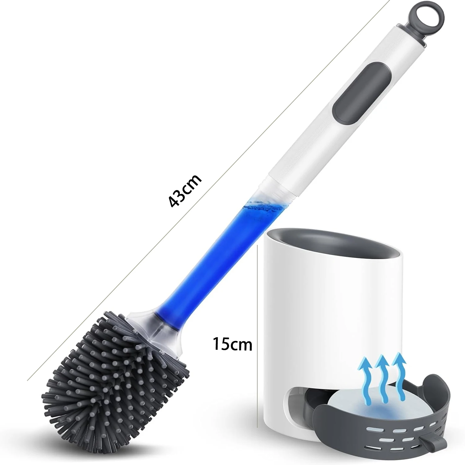 Silicone Toilet Brush with Wall Mount 6