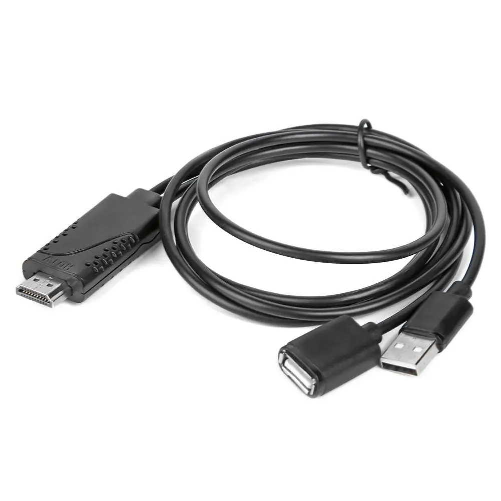 HM04 Câble adaptateur vidéo Lightning vers HDMI 1080P HD de 1,8 m avec  cordon d'alimentation USB