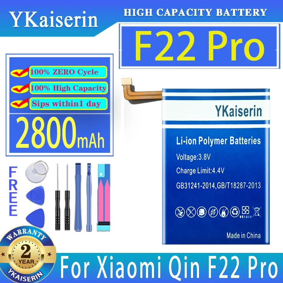 

YKaiserin Battery F22Pro 2800mAh For Xiaomi Qin F22 Pro Mobile Phone Batteries