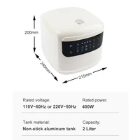 Multicuiseur 2L cuiseur à riz électrique 110V/220V antiadhésif soupe ragoût Pot 1-3 personnes Mini Machine de cuisson repas vapeur chauffe-plats 6