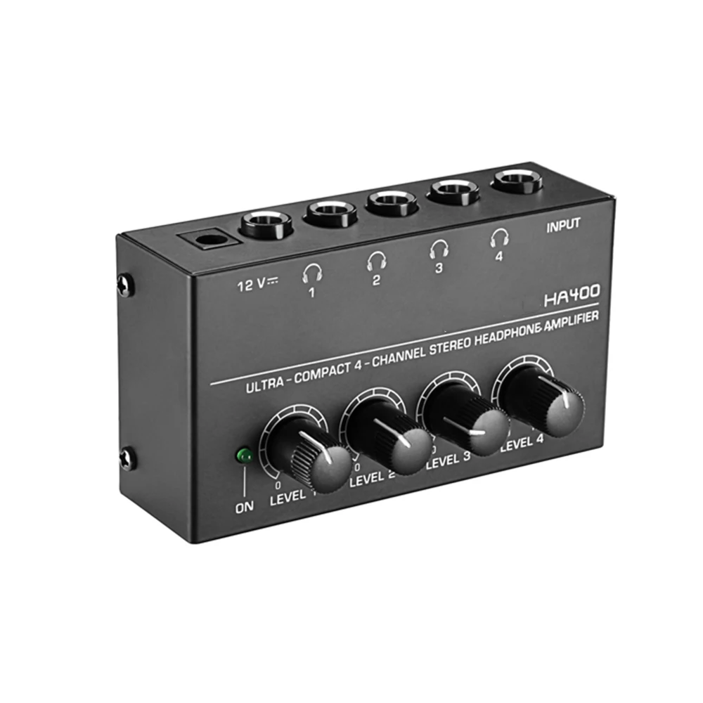 Headphone Amplifier 4 Channels Mini o Stereo Headphone Amplifier HA400 Ultra-Compact Audio Amplifier With Power Adapter EU US Plug Adapter