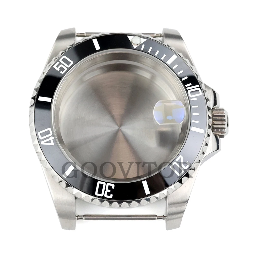 Silver 40mm Solid Stainless Steel Watch Case with Waterproof Brushed Oyster Bracelet