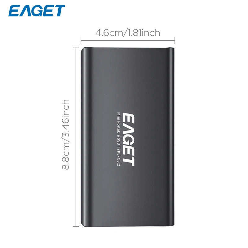 Eaget NVMe External SSD 256GB 512GB 1TB 2TB Hard Drive 5Gbs