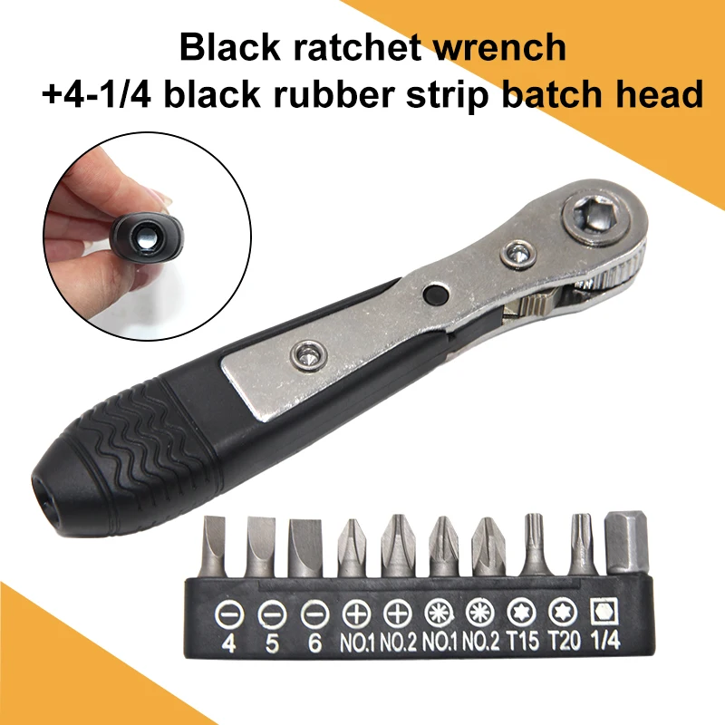Double Head 36 Tooth Mini Ratchet Screwdriver Forward Reverse Wrench Cross Shaped Flat Screw Bits Repair Kit