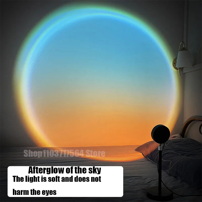 

cross-border network red sunset light sky sunset light photography photo projection atmosphere table lamp afterglow blue floor l