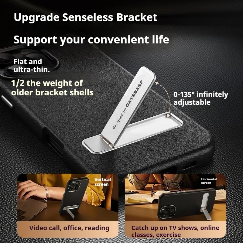 Eary Phone Case for iPhone 16 Pro Max for Magsafe Wireless Charging Metal 3 Adjustable Stand Shockproof Protective 16 Pro Cover