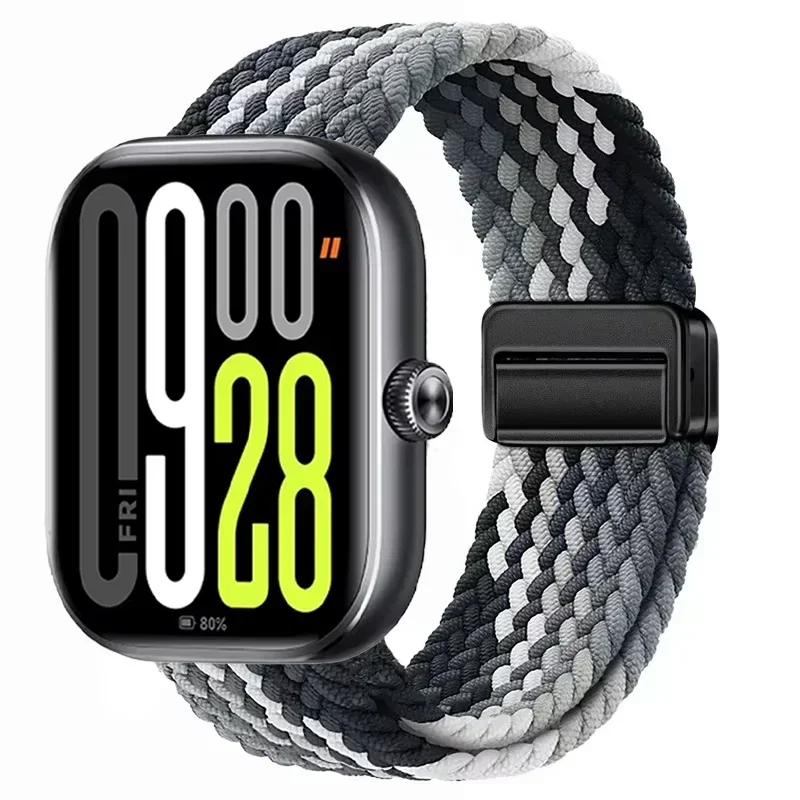 Nylon Braided Magnetic Buckle Adjustable Loop Strap Bracelet in Breathable Design
