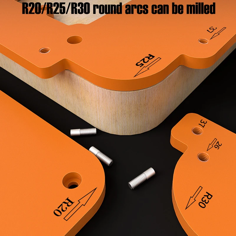 Arc Grooving Auxiliary Tool Aluminum Alloy Woodworking Arc Grooving Mold Wood Grooving Guide Precise Arc Slotting Mold Multifunctional Round Corner G