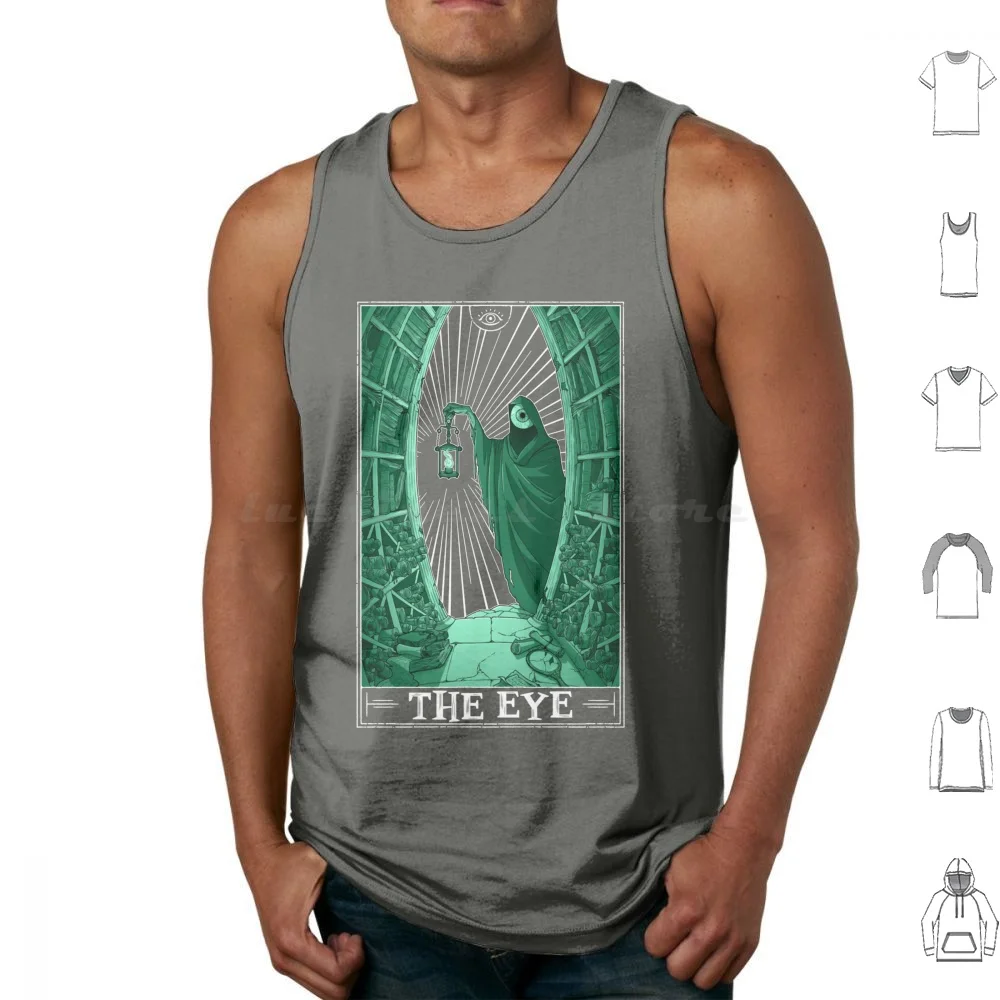 

The Eye " Tarotesque " ( Dark ) | Gift Shirt Tank Tops Vest Sleeveless Tarot Death Tarot Creepy Death Library Archive Books
