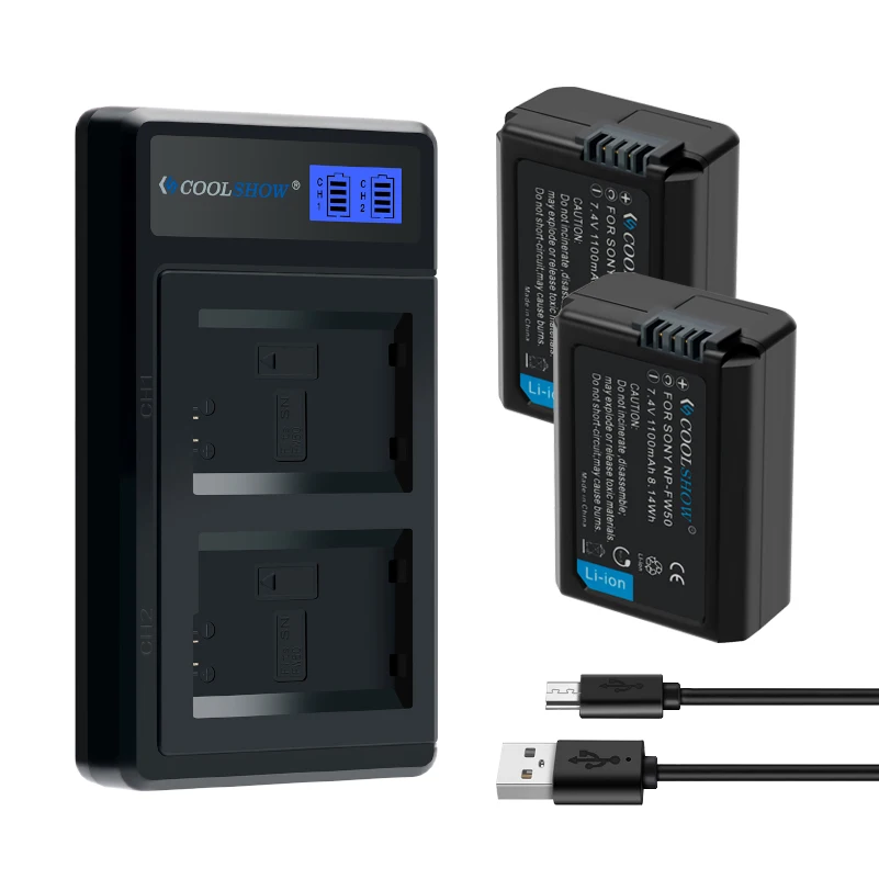 

NP-FW50 Batteries Charger For Sony Alpha a6500 a6300 a6000 a5000 a3000 NEX-3 alpha 55 alpha 7 A72 A7R NP FW50 Camera Battery